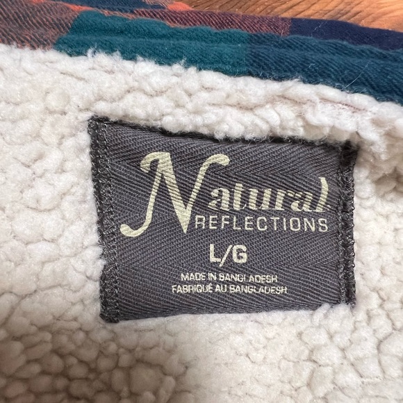 Natural Reflections Sherpa-Lined Long-Sleeve Flannel, Men , large, - Picture 3 of 3